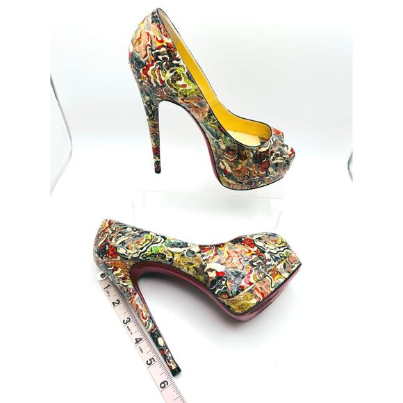 Christian Louboutin Multicolor 140 Palais Python Faience Lucido Pumps size 37 - Picture 4 of 11